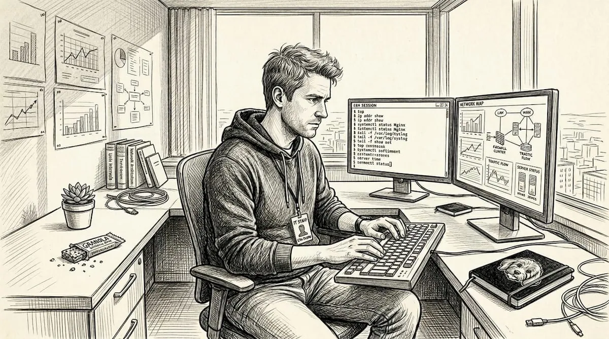 IT professional managing encrypted network setup
